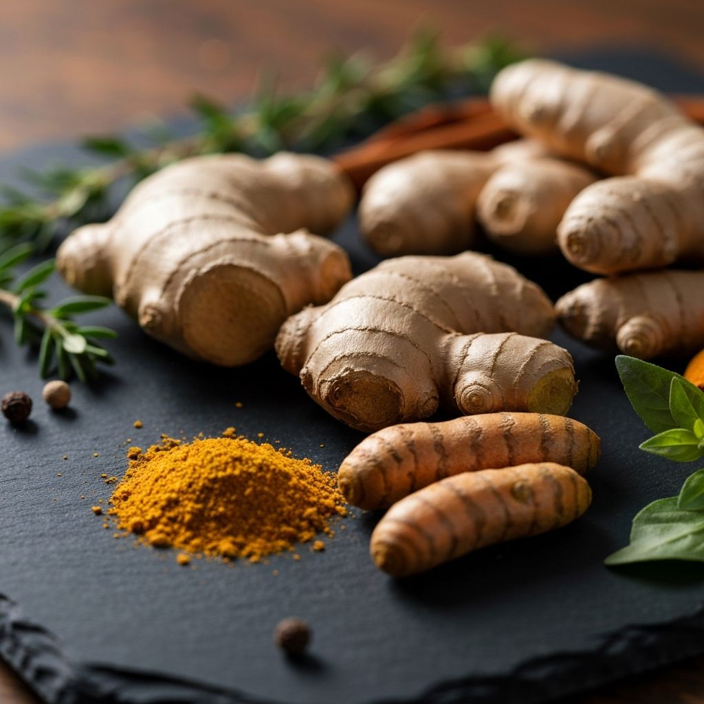 Ginger, turmeric and aromatic spices